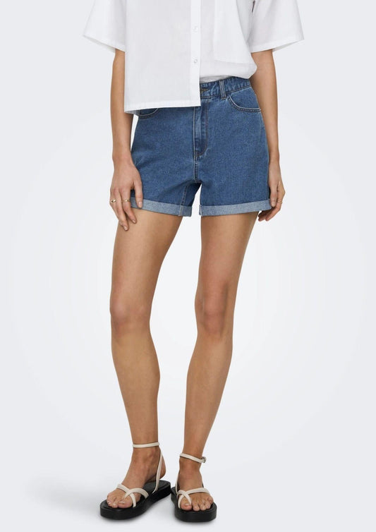 Only - Pantaloncini Donna Vega Medium Blu Denim