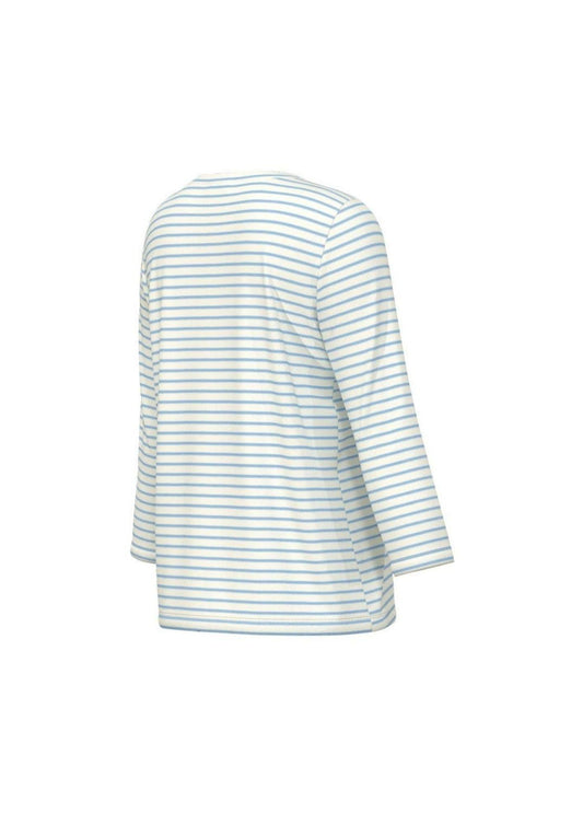 Emme Marella - Women's Cosetta White and Light Blue Sweater