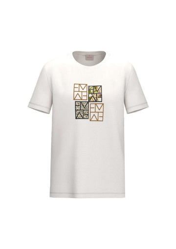 Emme Marella T-Shirt Donna Emmmarea Bianca Stampa Logo