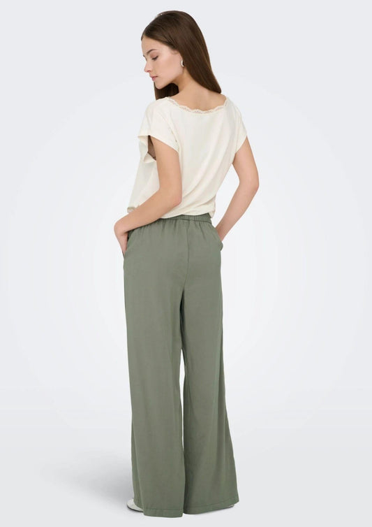 Only Women's Trousers Aris Olive Green