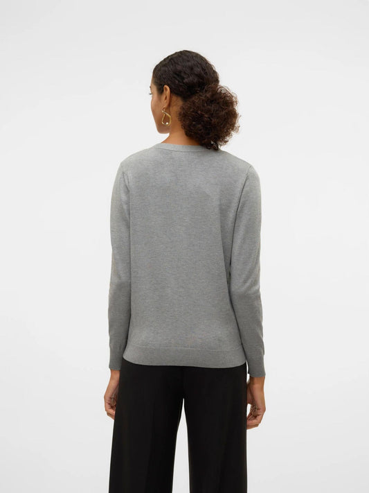 Vero Moda VMSILJE Cardigan in Maglia Donna Medium Grey Melange 10320456 Medium Grey Melange VERO MODA 
