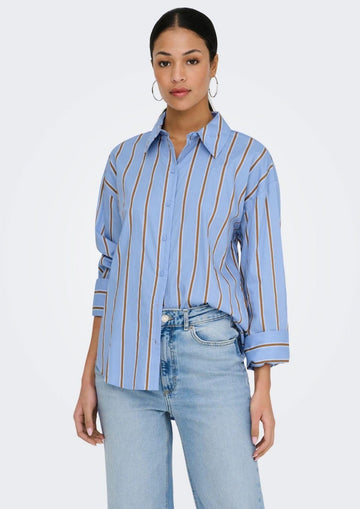Jacqueline De Yong - Camicia Donna Serena Blu a Righe