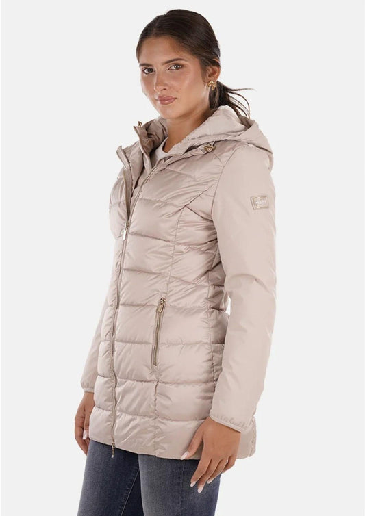 Yes Zee Giacca Lunga Donna Beige