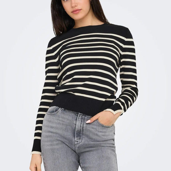Only Onlkalana Pullover Donna Nero e Bianco 15331331 Black Whitecap Grey ONLY 