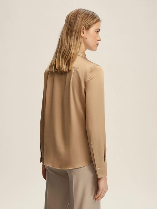 Emme Marella Women's Hammered Satin Shirt Fleres Honey