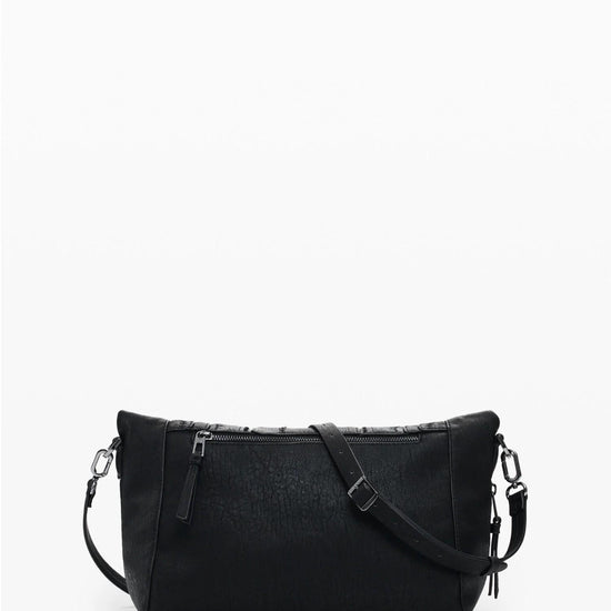 Desigual Borsa effetto pelle ricamata media Donna Nero 25WAXPAA 2000 DESIGUAL 