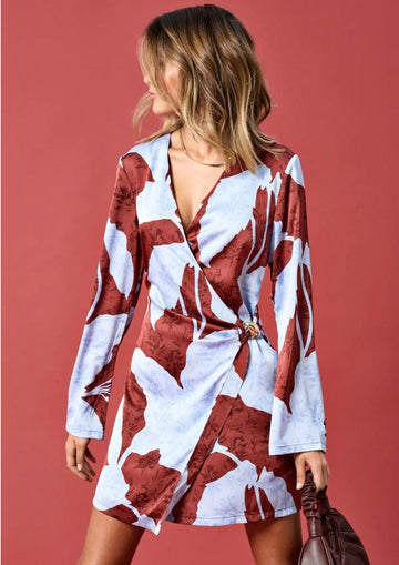 Only Vestito Donna Freylia Azzurro e Cioccolato
