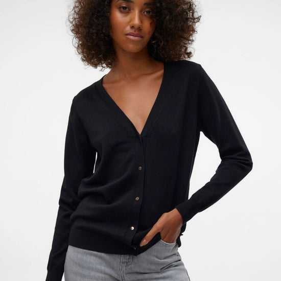 Vero Moda Cardigan In Maglia Donna Silje Nero 10320456 Black VERO MODA 