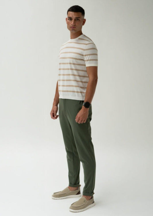 Rihunik Maglia Uomo Tom Marine Stripes Bianca