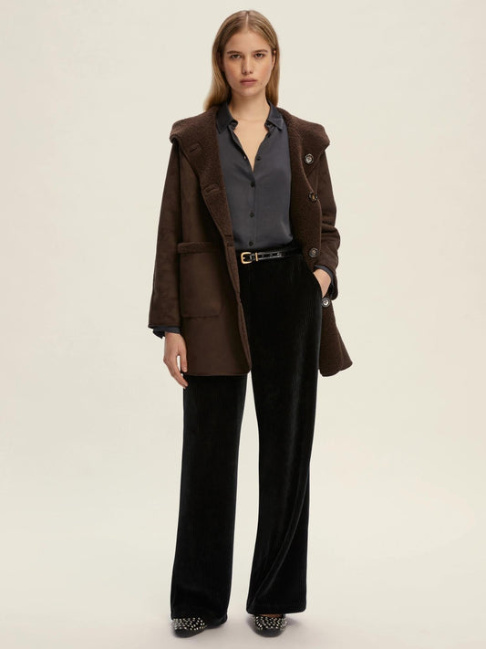 Reversible Caban for Women, Dark Brown