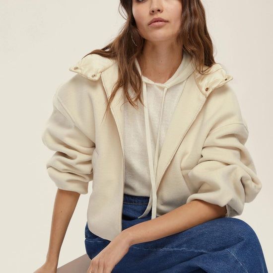 Emme Marella Giacca Bomber con Cappuccio Donna Eritea Panna 2525086021200 001 EMME MARELLA 