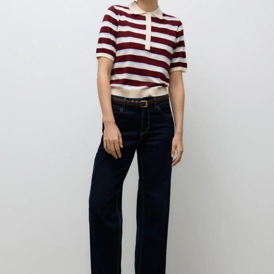 Aware Maglione Donna Sikita Bianco Betulla a Righe 10329594 Birch ZINFANDEL VERO MODA 