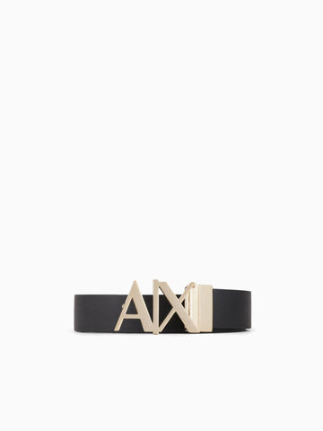 Armani Exchange Cintura in pelle double face Uomo Nero Blu Navy