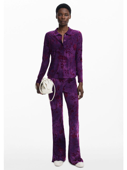 Desigual Maglietta abbottonata orientale Donna Viola