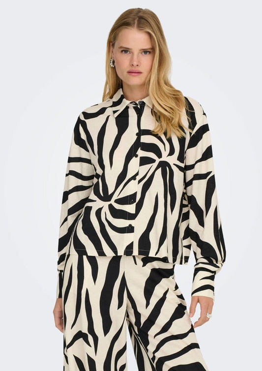 Only - Women's Sakura Black and White Shirt