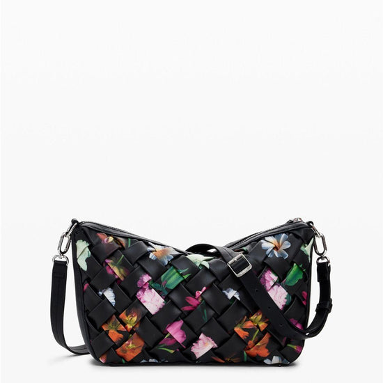 Desigual Borsa intrecciata piccola con fiori Donna Nero 25SAXPBQ 2000 DESIGUAL 