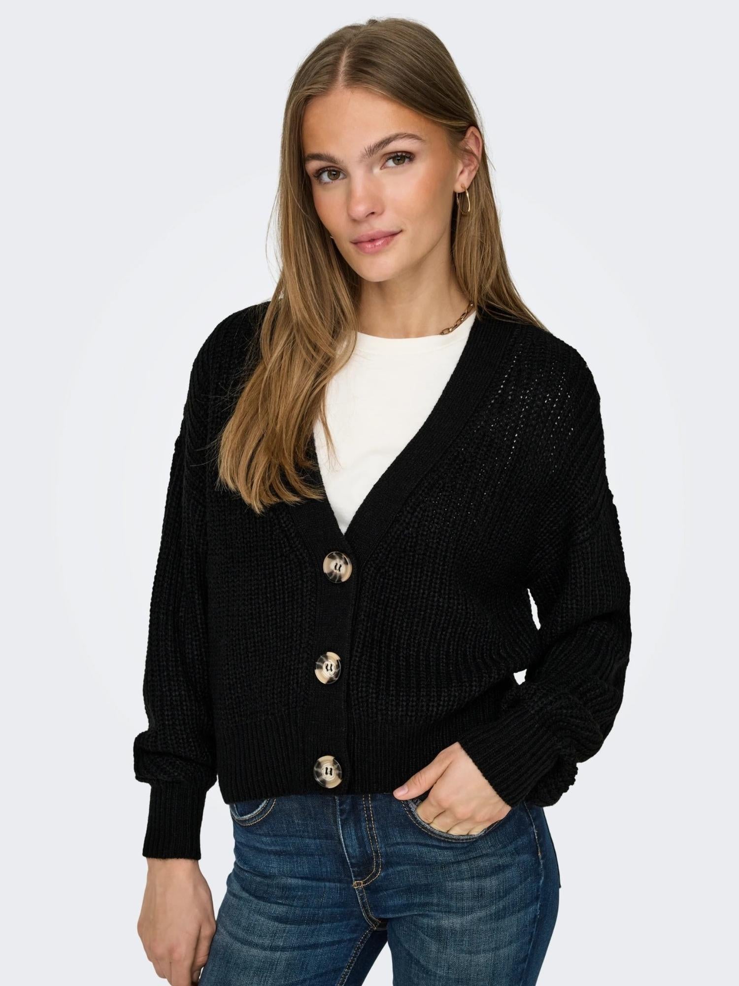 Jacqueline De Yong JDYJUSTY Cardigan Donna Nero 15200418 Black JACQUELINE DE YONG 