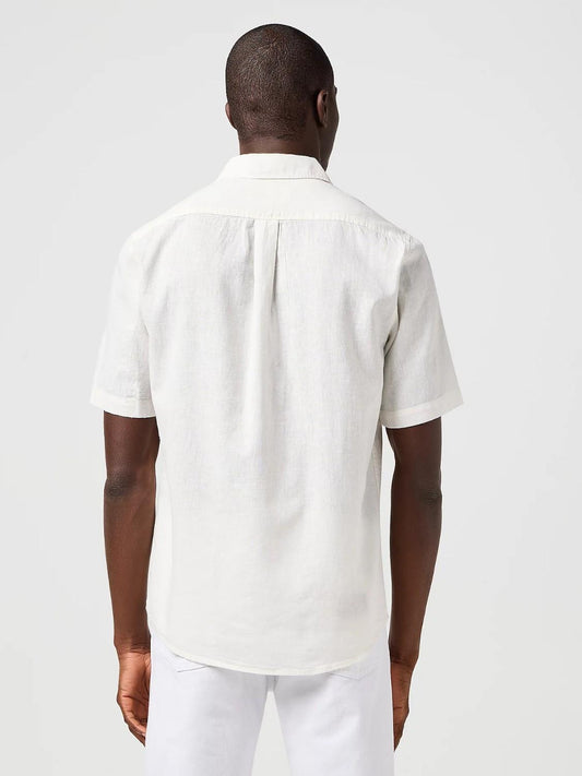 Camicia Manica Corta Una Tasca Uomo Bianco