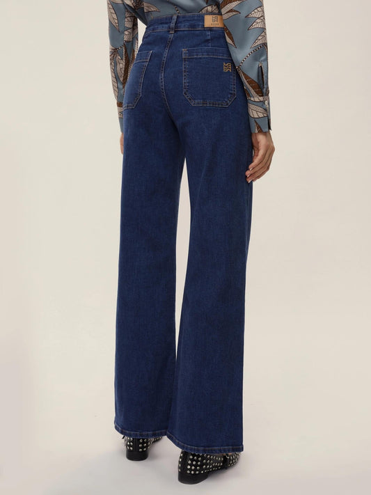 Emme Marella Women's Palm Blue Patch Pocket Jeans