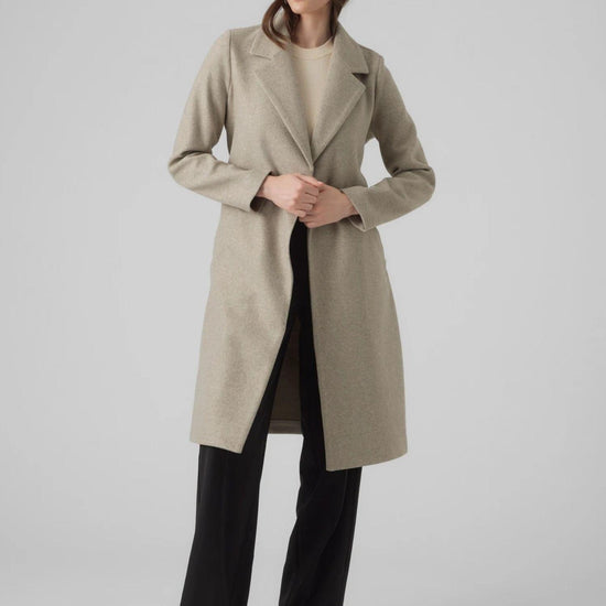 Vero Moda Cappotto Donna Fortuneaya Beige 10278330 Silver Mink MELANGE VERO MODA 