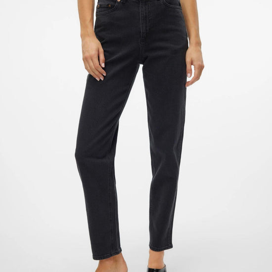 Vero Moda Jeans Donna Tessa A Vita Alta Mom Fit Dark Grey Denim 10302983 Dark Grey Denim VERO MODA 
