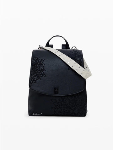 Desigual Backpack with Small Engraved Flap Women's Black