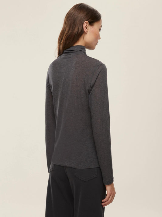 Emme Marella Women's Turtleneck in Cashmere Blend Ruggito Dark Grey