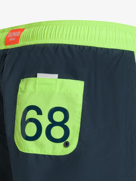 Costume Sun68 Bicolore Uomo Giallo Fluo Blu Navy