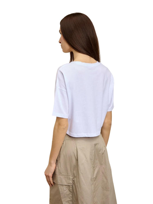 Blauer T-Shirt Corta Hale Donna Bianco