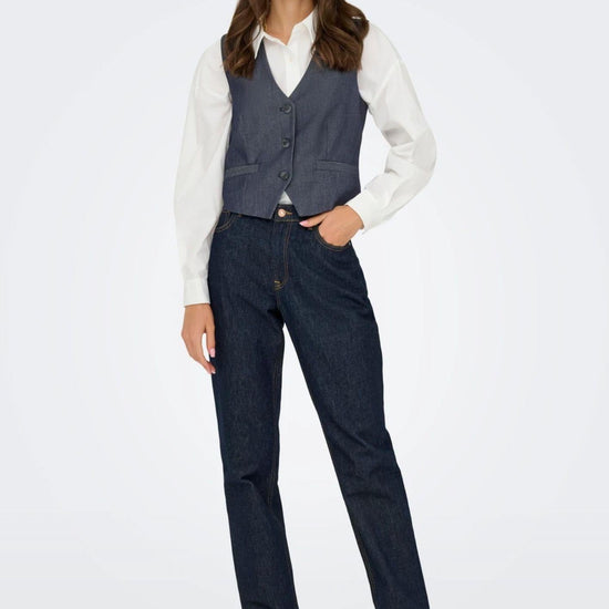 Jacqueline De Yong Gilet Donna Anthony Blu Denim 15358634 Dark Blue Denim JACQUELINE DE YONG 
