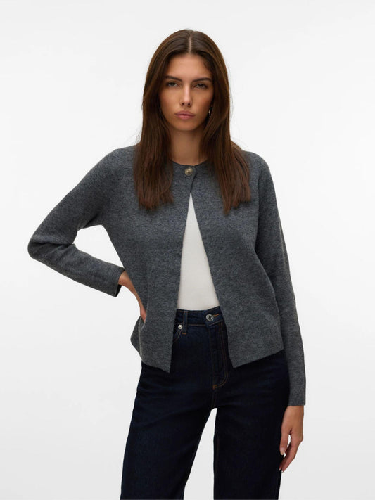 Vero Moda VMMARINA Cardigan in Maglia Donna Grey Dark Grey Melange