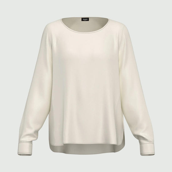 Emme Marella Blusa in raso stretch Madera Donna Bianco 2525116041200 001 EMME MARELLA 