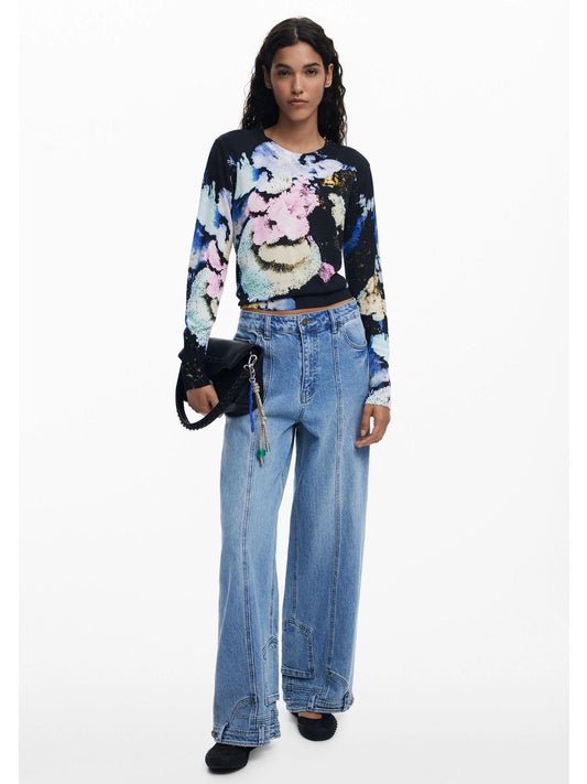 Desigual Maglione disegnato da Mr. Christian Lacroix Donna Blu
