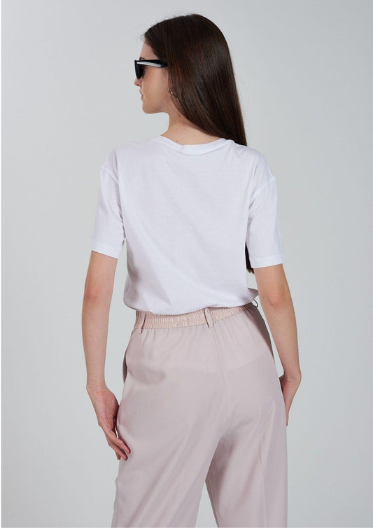 Yes Zee - Women's White Crew Neck T-Shirt