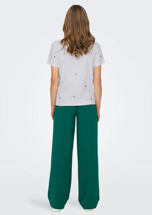 Only - Women's Ketty White T-Shirt with Hearts