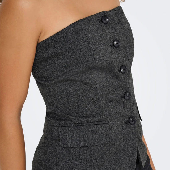 Only Gilet Donna Marine Grigio Scuro 15357612 Dark Grey Melange ONLY 