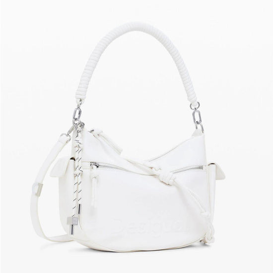 Desigual Borsa ovale logo 3D Donna Bianco 25SAXPBV 1000 DESIGUAL 