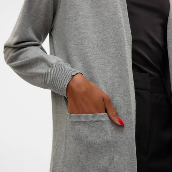 Vero Moda Cardigan Lungo Donna Silje Grigio Medio 10320462 Medium Grey Melange VERO MODA 