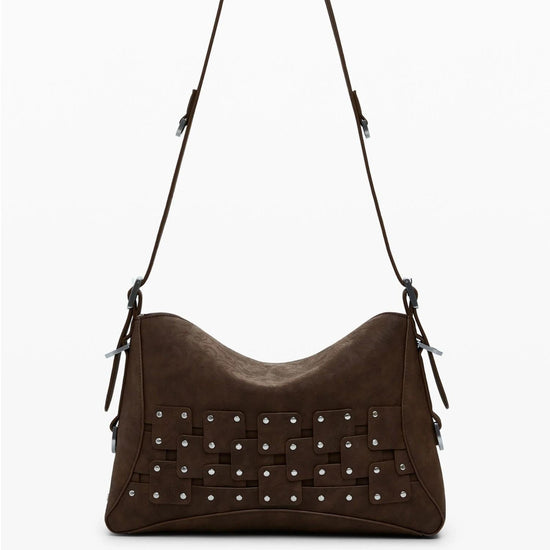 Desigual Borsa a mano media con patch e borchie Donna Marrone 25WAXPBP 6009 DESIGUAL 