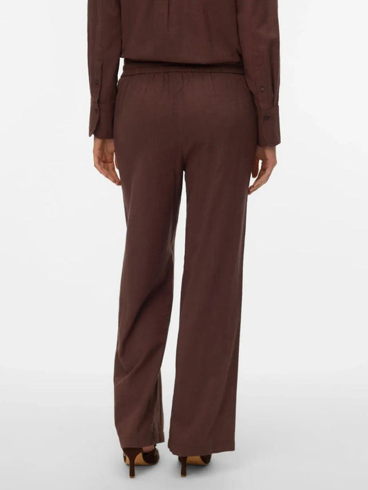 Vero Moda - Women's Caia Chocolate Brown Trousers