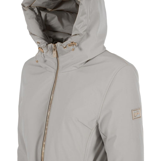 Yes Zee Cappotto Softshell con Cappuccio e Coulisse Donna Grigio Perla O088 M200 0819 YES ZEE 