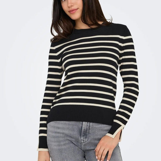 Only Onlkalana Pullover Donna Nero e Bianco 15331331 Black Whitecap Grey ONLY 