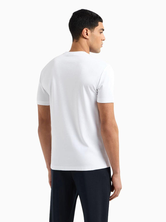 EA7 Emporio Armani T-shirt girocollo Gold Label in jersey di viscosa Uomo Bianco