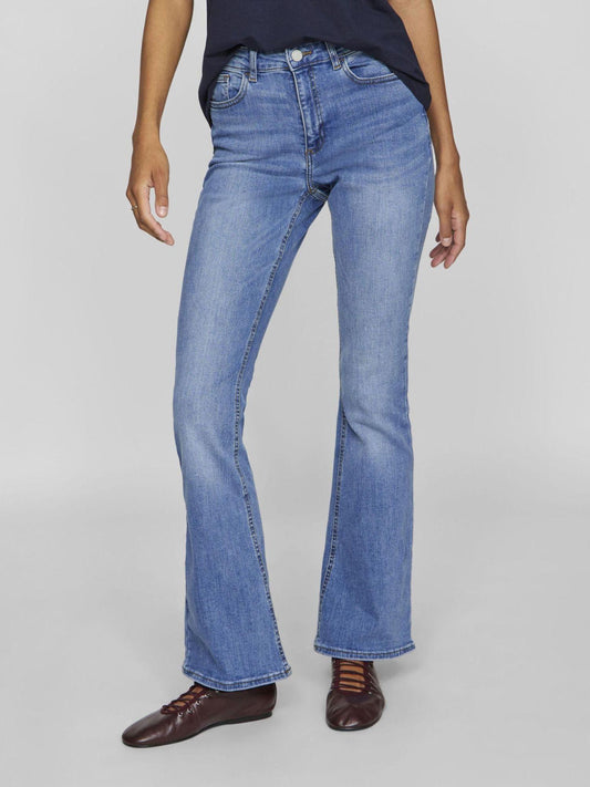 Vila Women's Light Blue Vibetty Flare Trousers