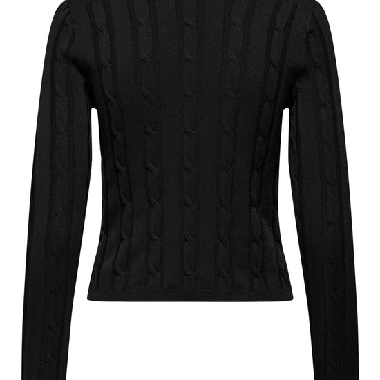 Cardigan Donna Only Meddi Nero 15352102 Black White Pearl Button ONLY 