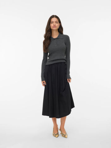 Vero Moda Maglione Donna Siljerib Dark Grey Melange
