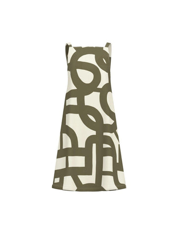 Emme Marella - Vestito Donna biavo Verde Militare Geometrico