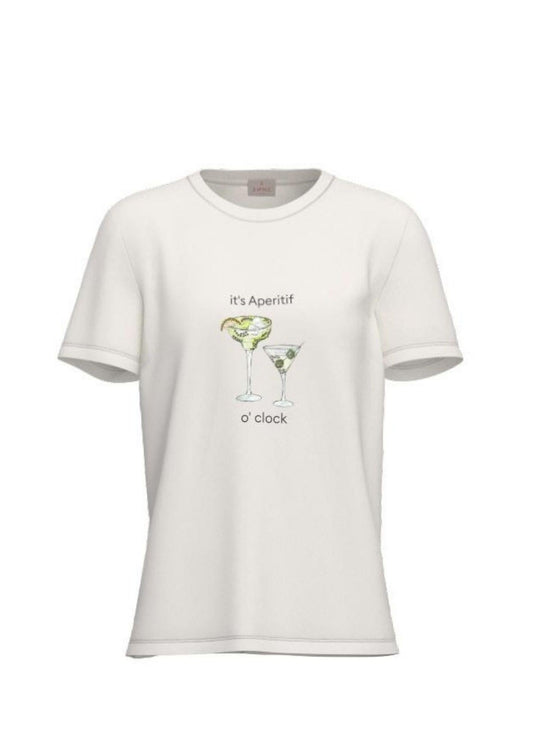 Emme Marella - Women's White high-neck Sweater Aperitif Print