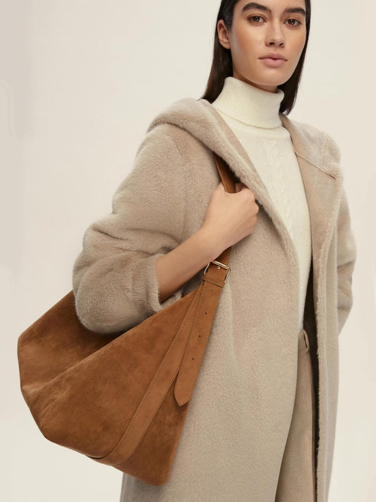 Adelio Women's Camel Maxi Hobo Bag