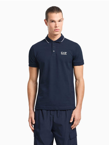 EA7 Emporio Armani Polo in Piquet Uomo Blu